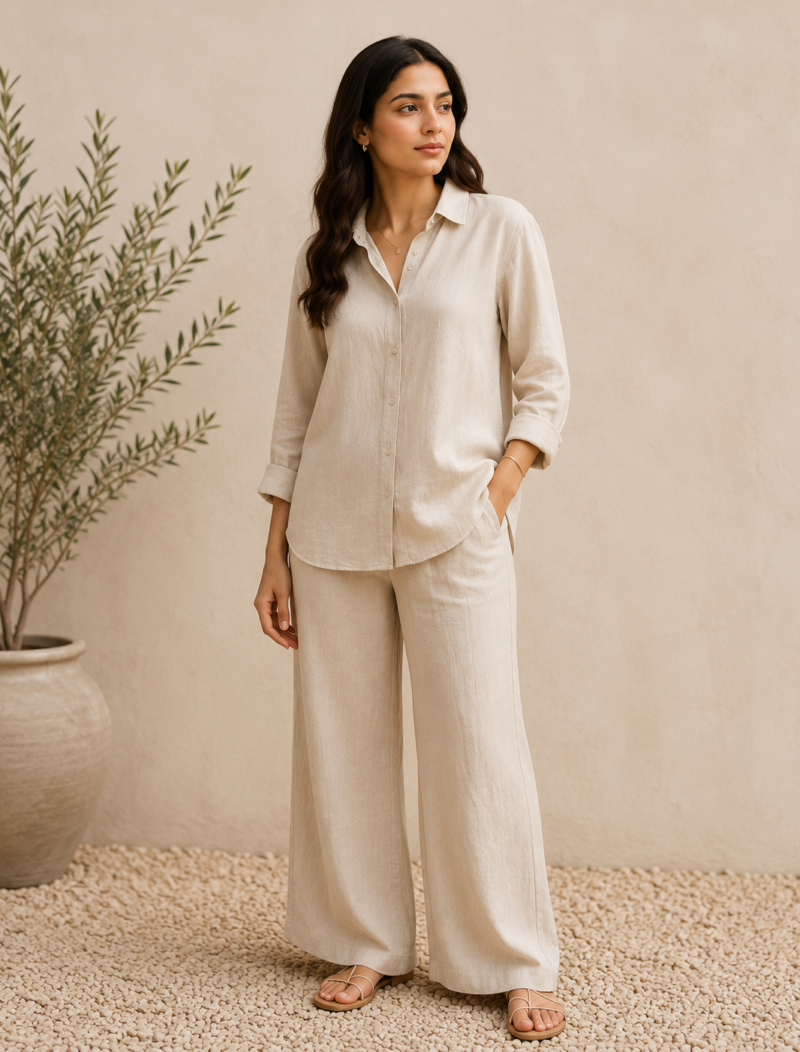 White Linen Women’s Co-ord Set